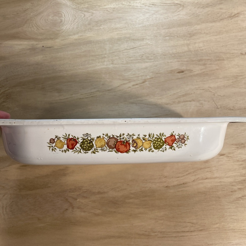 Casserole Dish, Corningware, Spice Of Life,‎ Vintage 13x9x2, Made in USA, P-21